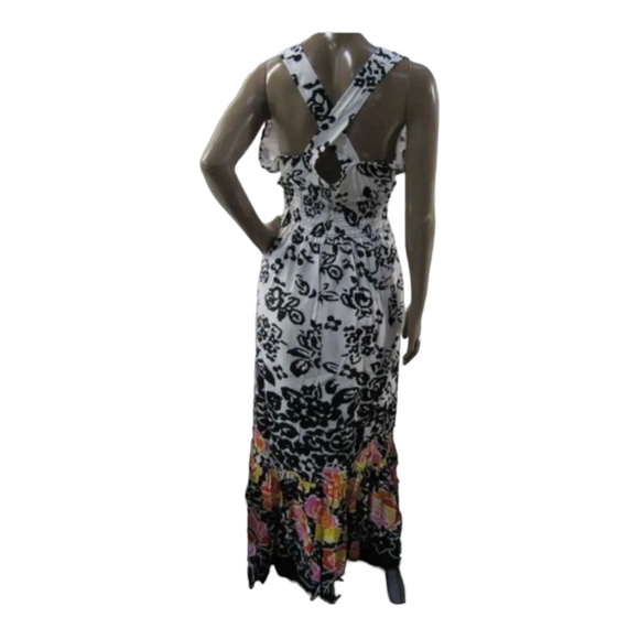 Plenty by Tracy Reese Floral Halter Maxi Dress Anthropologie White Black S NWT - Picture 13 of 14